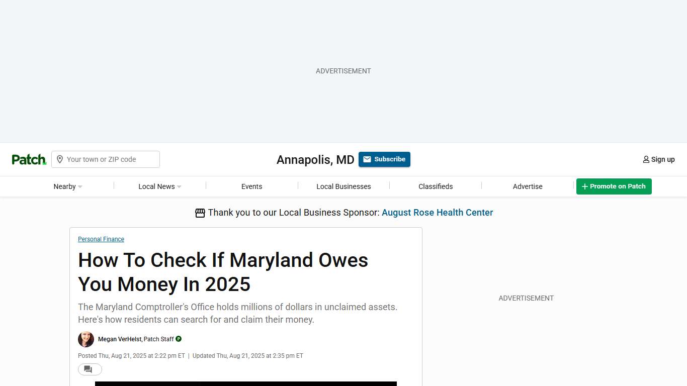 How To Check If Maryland Owes You Money In 2025 | Annapolis, MD Patch